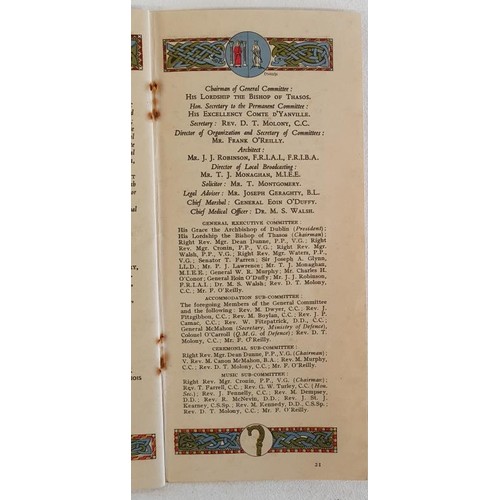 306 - Thirty First International Eucharistic Congress, Dublin 1932. Programme of Daily Events from June 5t... 