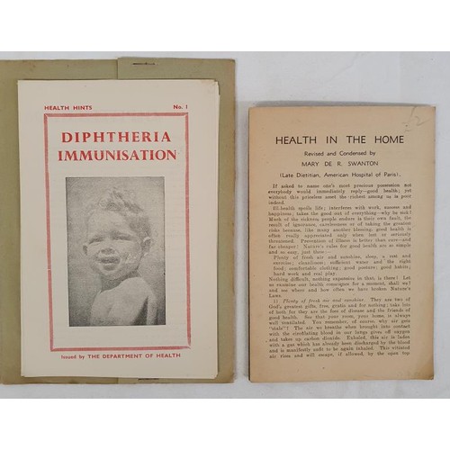 308 - Health Hints for the Home, an 8 pamphlet publication issued by the Dept of Health, in the c 1930's. ... 