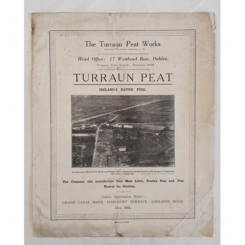 313 - The Turraun Peat Works, 1933 (near Ferbane), 4 page quarto brochure with 6 photos of the works. Very... 