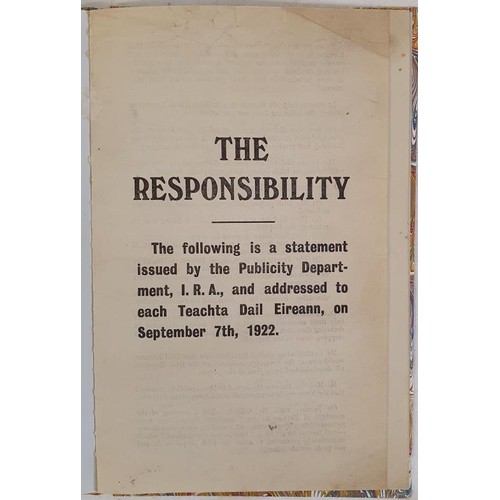 322 - The Responsibility. Statement Issued by the Publicity Department, I.R. A. And Addressed to each Teac... 