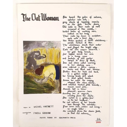 337 - The Oat Woman – Michael Hartnett, Illustrated by Fionola Graham. A limited edition broadside p... 