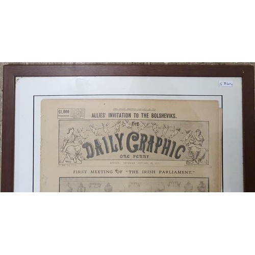 341 - Irish: First meeting of the Irish Parliament: Front page of the Daily Graphic, January 1919 with a p... 