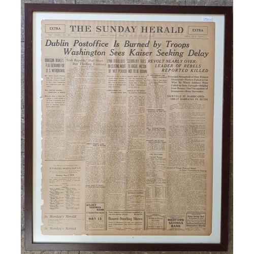 342 - The Sunday Herald, April 30,1916: Front page of this newspaper with the headline 2Dublin Postoffice ... 