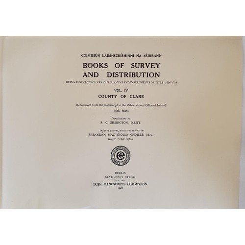 424 - County Clare, 2 sets. Books of Survey and Distribution. surveys and instruments to title 1636–... 