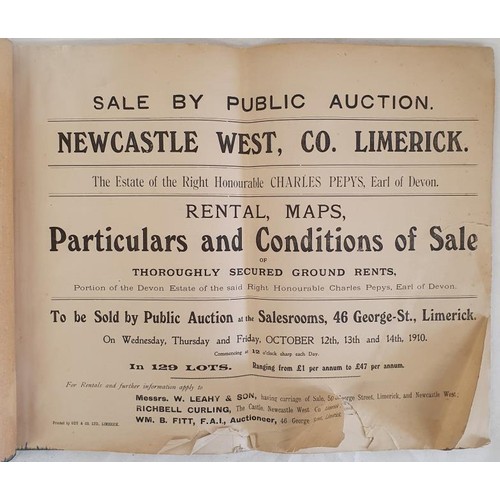 430 - Sale by Public Auction. Newcastle West Co. Limerick. The Estate of Right Hon. Charles Pepys, Earl of... 