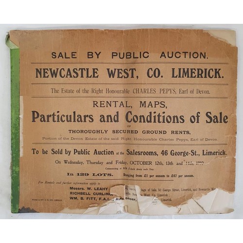 430 - Sale by Public Auction. Newcastle West Co. Limerick. The Estate of Right Hon. Charles Pepys, Earl of... 