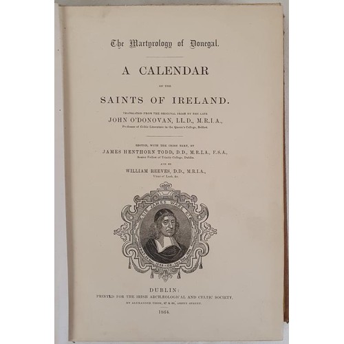 447 - The Martyrology of Donegal: A Calendar of the Saints of Ireland. Translated by John O'Donovan. edite... 