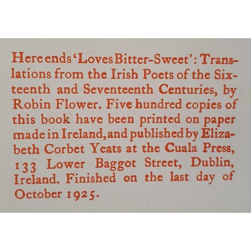 482 - Irish Interest: Love's Bitter Sweet: Translations From The irish Poets of the Sixteenth And Seventee... 