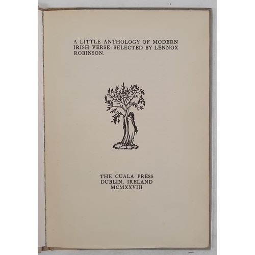 485 - Irish Interest: A Little Anthology of Modern Irish Verse: Selected By Lennox Robinson. Ed of 300. 19... 