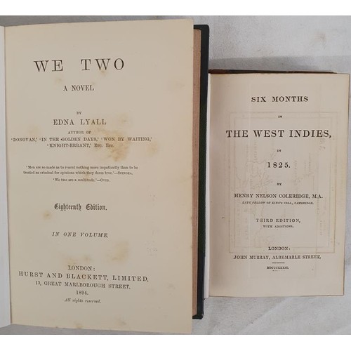 498 - H. M. Coleridge. Six Months in the West Indies. 1832. Folding map. Interesting book plate of the Duk... 