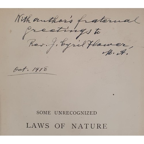 503 - I. Singer and L. W. Berens. Some Unrecognised Laws Of Nature. 1897. 1st. Text illustrations. Inscrib... 