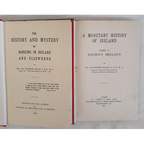 507 - Dom Nolan, OSB, History of Banking in Ireland and Elsewhere, small 8vo, 1923. Monetary History ..Anc... 