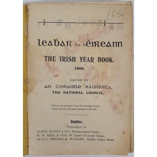 550 - The Irish Year Book, 1908. A very good copy in the original paper covers. An interesting directory f... 