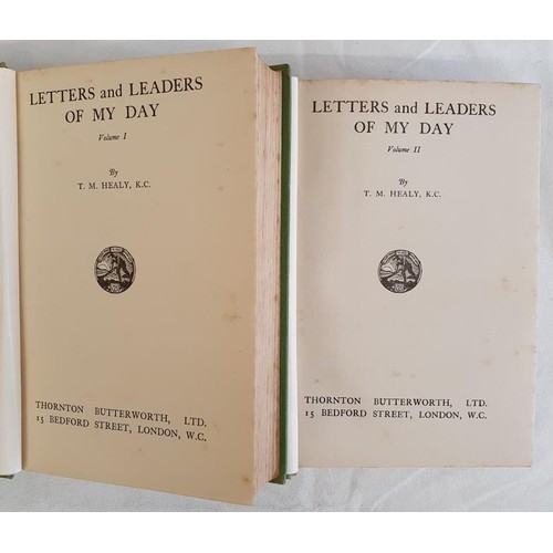 567 - Letters and Leaders of my day - 2 vols Healy, T.M. Published by Thornton Butterworth, London, 1928. ... 