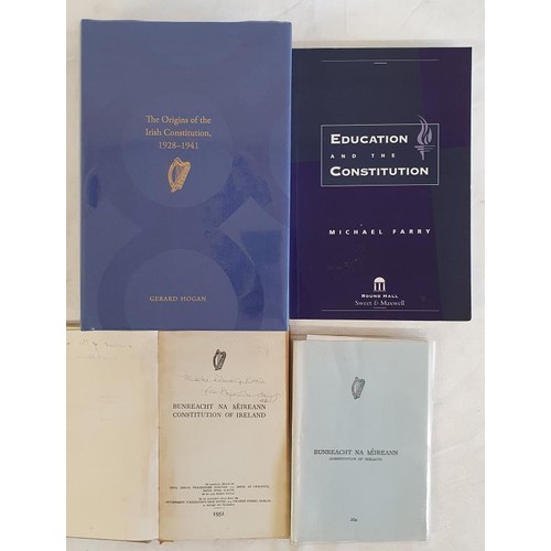 580 - Hogan, The Origins of the Irish Constitution, 1928-1941, RIA, large 8vo, mint copy in cellophane. Ed... 