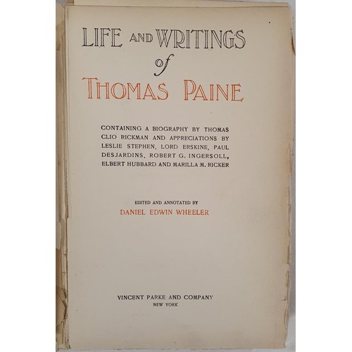 605 - The Works of Thomas Paine, complete in ten volumes. No. 25 of 350 limited edition of this special De... 