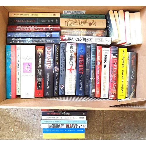 606 - Box of Modern first editions and proof copies, mostly fiction, some children’s, fine condition... 