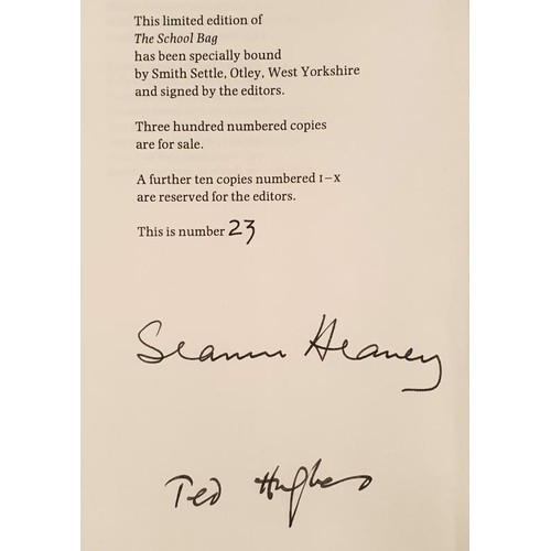 91 - The School Bag edited by Seamus Heaney and Ted Hughes. Faber. 1997. Superb copy in glassine wrapper ... 