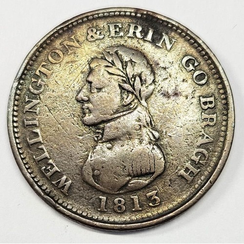 4 - Ireland - Dublin. E Stephens. Penny token 1813. WELLINGTON & ERIN GO BRAGH