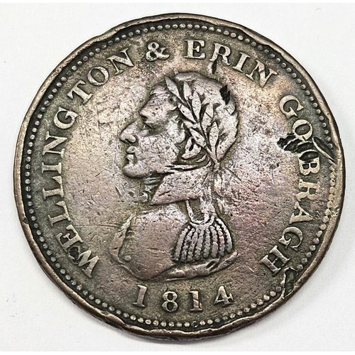 6 - Ireland - Dublin. E Stephens. Penny token 1814. WELLINGTON & ERIN GO BRAGH