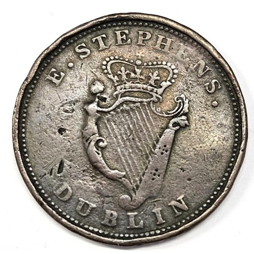 6 - Ireland - Dublin. E Stephens. Penny token 1814. WELLINGTON & ERIN GO BRAGH