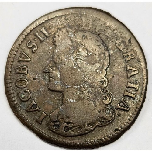 30 - Irish James II Limerick Besieged Farthing, 1691, This was struck during the siege of Limerick (1690-... 