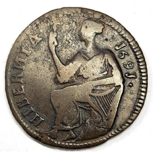 30 - Irish James II Limerick Besieged Farthing, 1691, This was struck during the siege of Limerick (1690-... 