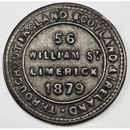 34 - Limerick 1/2lb Check Token - 56 William Street Limerick, Newcastle & London Tea Token 1879