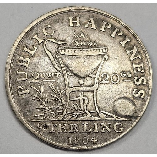 38 - Ireland - 1804 Public Happiness Silver Shilling