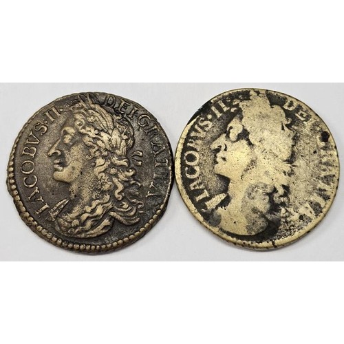 41 - Ireland - James II (1685-1691), Gunmoney 1689 September Large Half Crown, Obverse laureated and drap... 