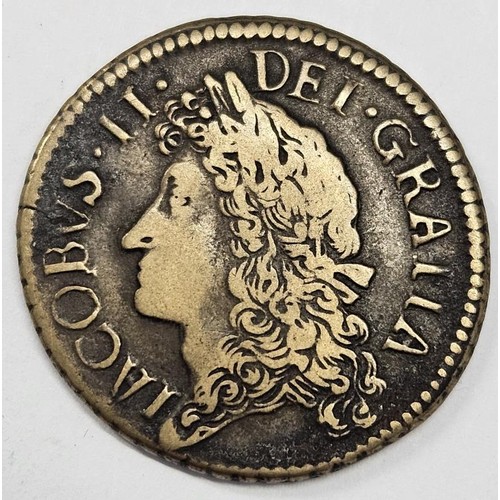 45 - Ireland - James II (1685-1691), Gunmoney 1690 May Small Half Crown, Obverse laureated and draped bus... 