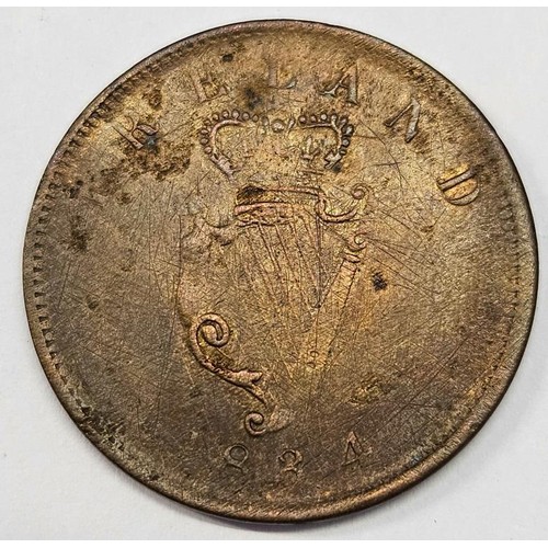 57 - Brass Ireland 1834 George Ords Token, Bust and Harp