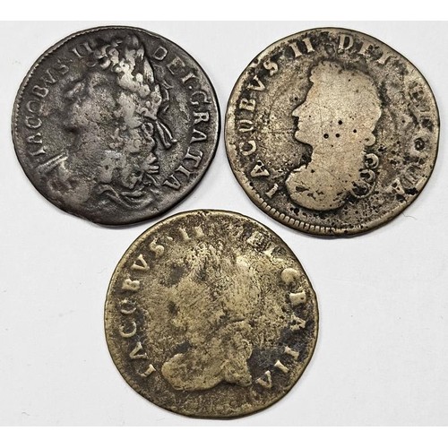 76 - Ireland James II - Half Pennies - 1688, 1691 and one other (3)