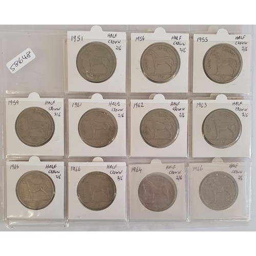 79 - Ireland: Collection of Half Crowns 1940 to 1966 (20)