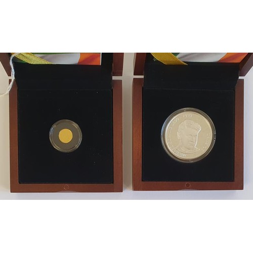 90 - Michael Collins Gold Proof €20 Coin and Michael Collins Silver Proof €10 Coin - boxed and ... 