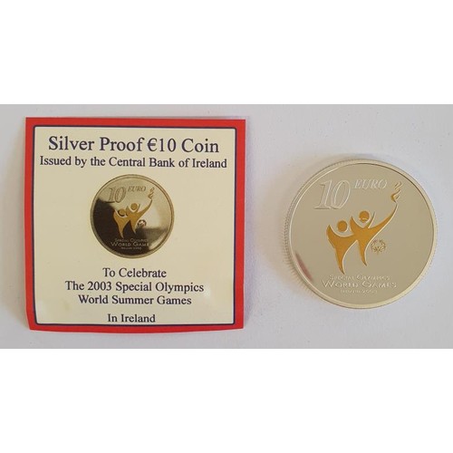 100 - Ireland: 2003 Silver Proof €10 Coin to Celebrate the 2003 Special Olympics World Summer Games i... 