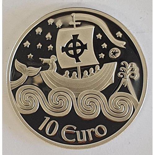 101 - Ireland: 2011 Silver Proof €10 Coin - St. Brendan The Navigator. Limited edition no. 3058 of 15... 