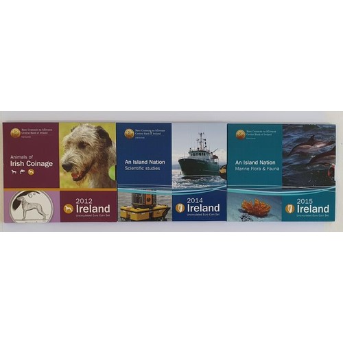 107 - Ireland: 2012 Uncirculated Coin Set, Animals of Irish Coinage; 2014 An Island Nation, Scientific Stu... 