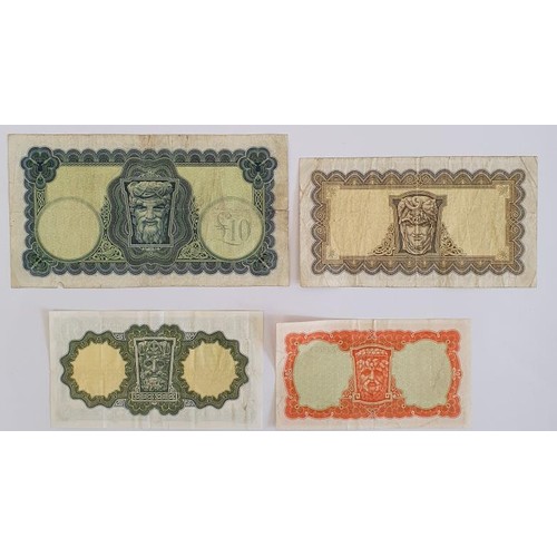 136 - Ireland: Lady Lavery Bank Notes - 10 Shilling 6.4.64; £1 21.4.75; £5 26.5.74; and £... 