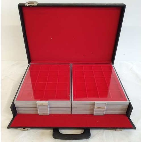 140 - Collection of Eight Lindner Coin Trays, each with 20 sections within it's original carrying case (on... 