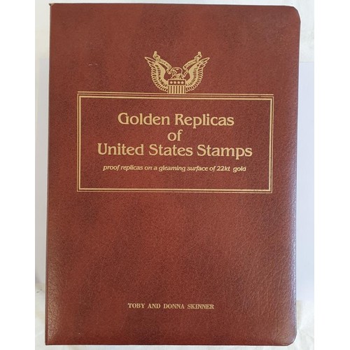 141 - Golden Replicas of United States Stamps, Proof Replicas on a Gleaming Surface of 22Kt Gold. An album... 