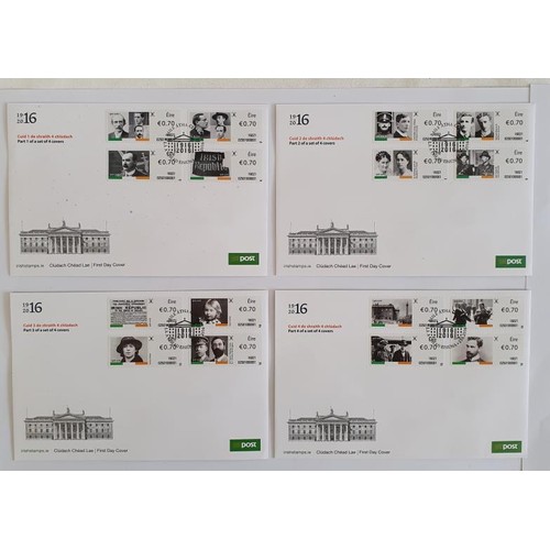 143 - Ireland: Complete Set of Four 1916-2016 Commemorative First Day Covers