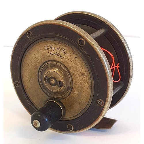 149 - A Kelly & Son, Dublin 3.5inch All Brass Fishing Reel