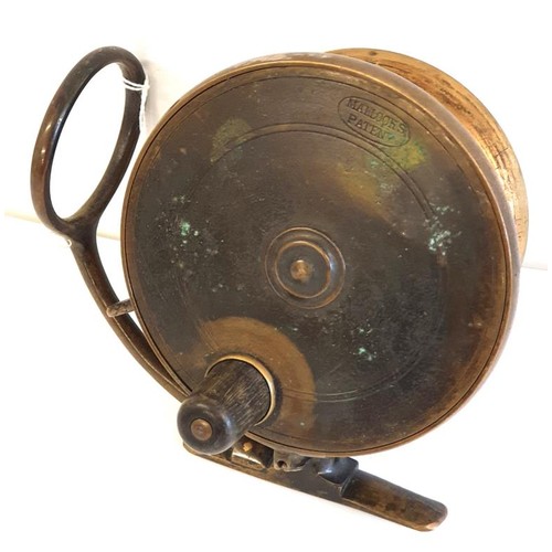 153 - A Malloch's Patent 4.25in Sidecaster Brass Fishing Reel