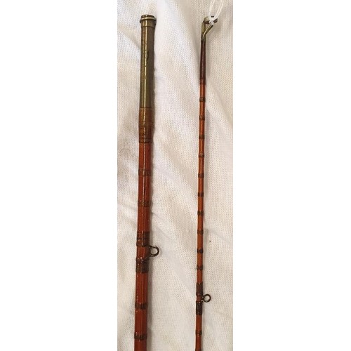 164 - J J S Walker Bampton & Co., Makers, Alnwick, 9ft, Two Piece Split Cane Fishing Rod, Model 12416,... 