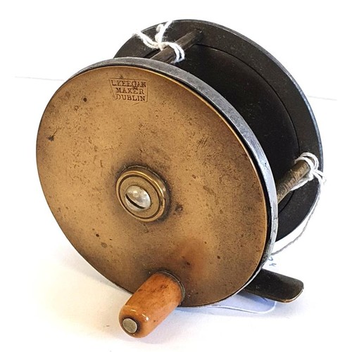 185 - A Larry Keegan, Maker Dublin 3in Brass and Alloy Reel