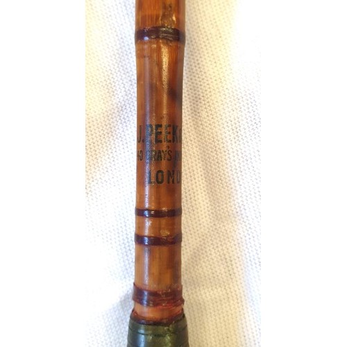 216 - Vintage J Peek & Son 10' Vintage Bamboo 9ft Fishing Rod