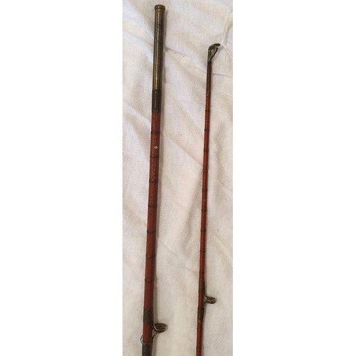 224 - Vintage Milward Split Cane 7ft Fishing Rod, 2-piece