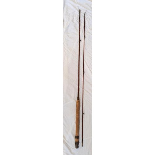 224 - Vintage Milward Split Cane 7ft Fishing Rod, 2-piece