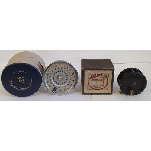 231 - Hardy Bros Cased Spare Spool and a Lee of Reddich 3in Ebonite Reel in original box (2)